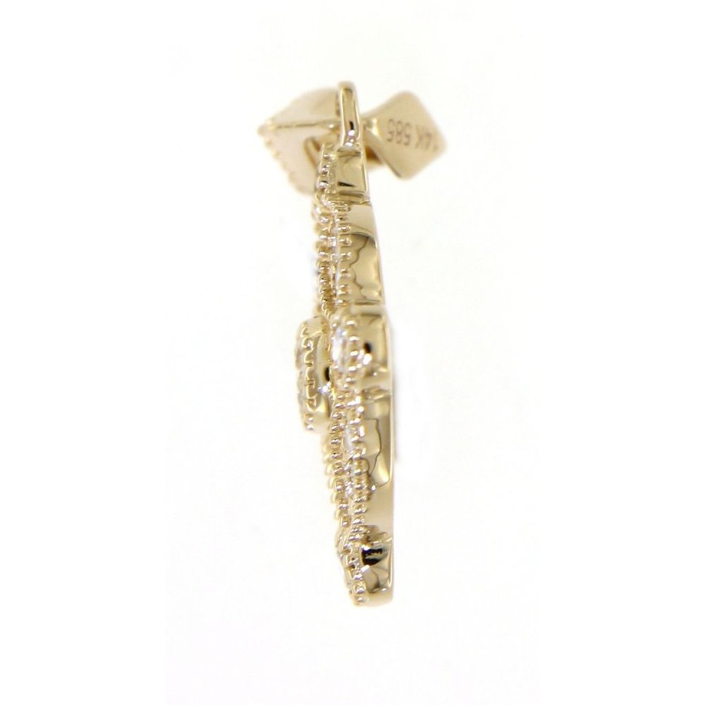 Real Diamond Party Wear Unique Pendant Yellow Gold - Picture 2 of 6